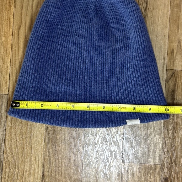 Madewell Knit Beanie Hat 100% Merino Wool Blue Cuffed One Size Unisex - Picture 6 of 7